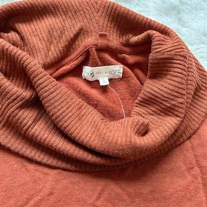 Loft Orange Cowlneck Sweater, Size L
